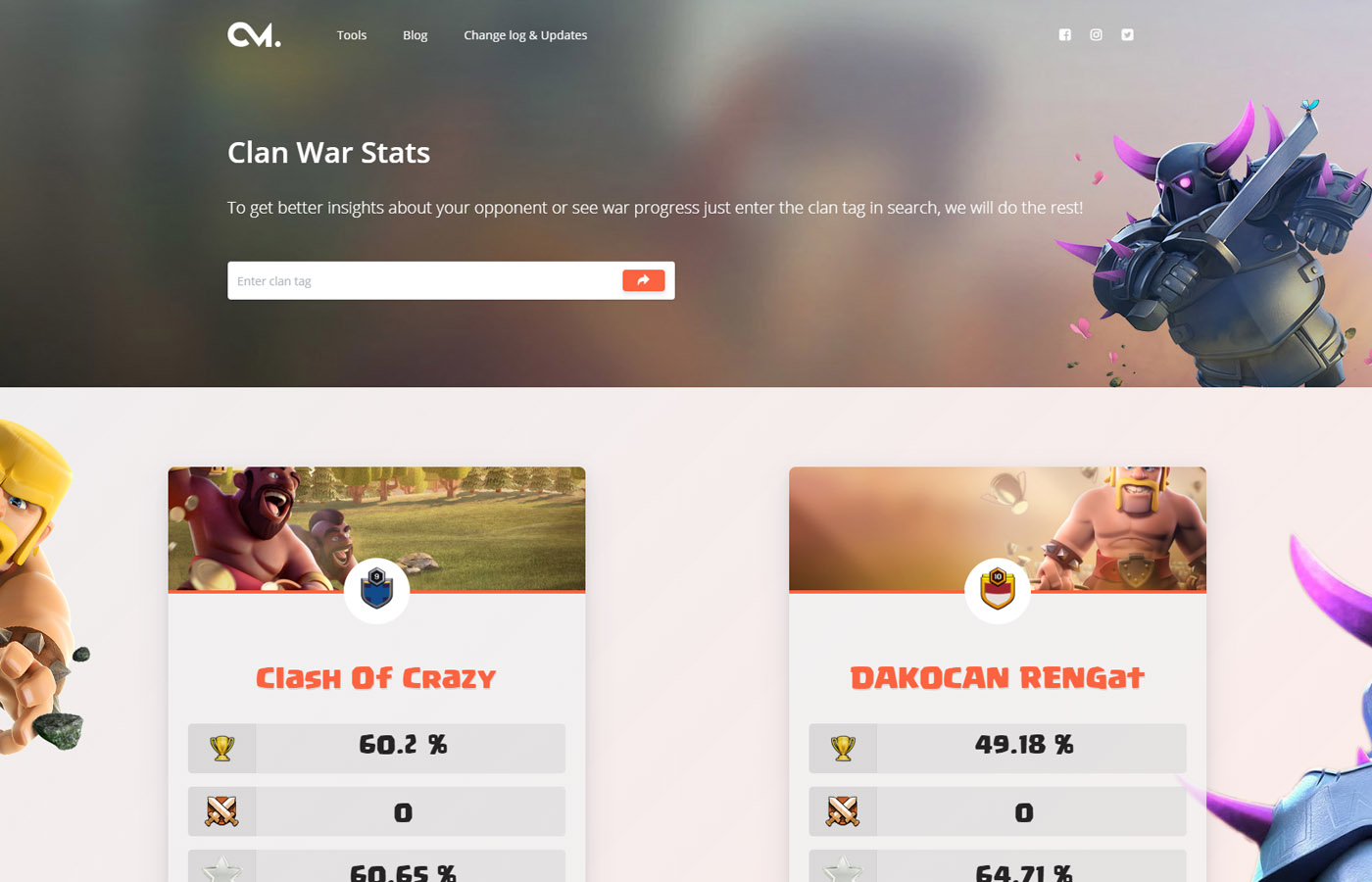 Clan war statistic clash of clans